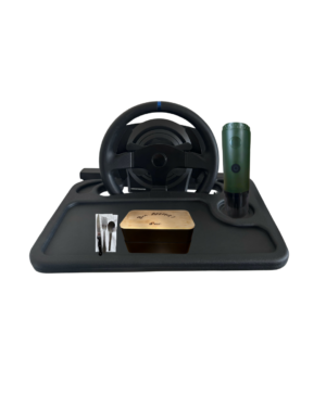 Plateau repas voiture reversible pour manger ou travailler, avec porte-gobelet et support pour ordinateur