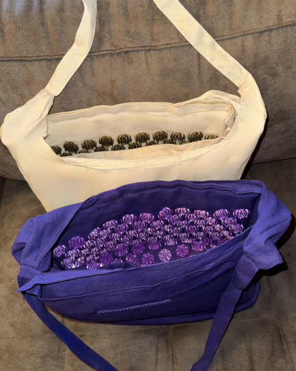 Kit d’acupression avec tapis et oreiller en fibres naturelles, coton et cosse de sarrasin, avec sac de transport